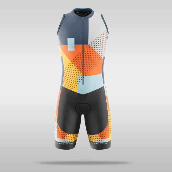 Sleeveless Trisuit - Abstract Colour Block