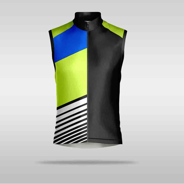 Cycling Jersey - Sleeveless Lime & Blue