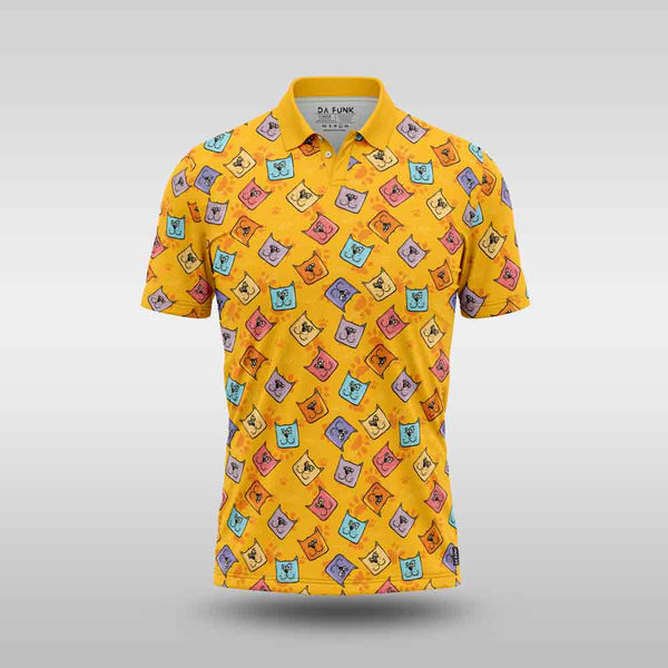 Funky Mens Golf Shirt - Alley Cat