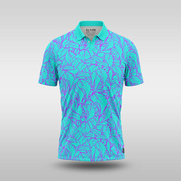 Premium Mens Golf Shirt - Aqua Autumn