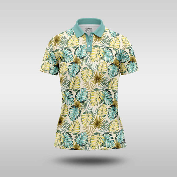 Ladies Premium Golf Shirt - Glitzy Monstera