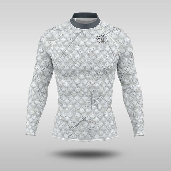 Performance Fishing Rash Guards - Classic Grey Scales