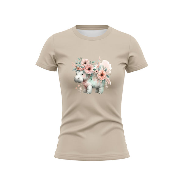 Cotton DTF T Shirt - Boho Stone Hippo