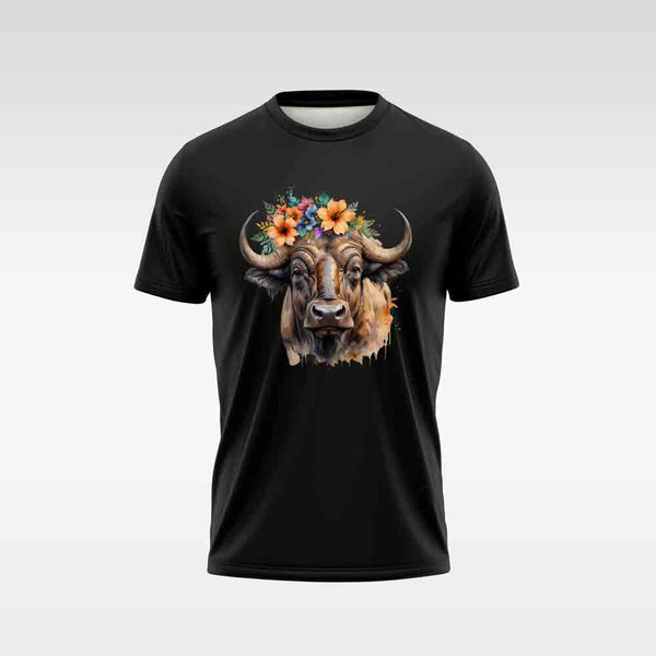 Cotton DTF T Shirt - Black Iconic Buffalo