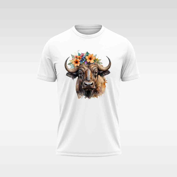 Cotton DTF T Shirt - White Iconic Buffalo