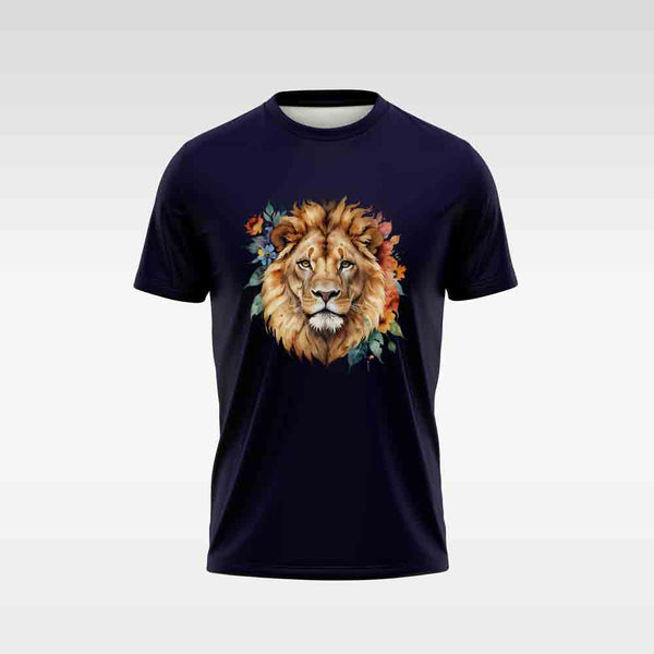 Cotton DTF T Shirt - Navy Iconic Lion