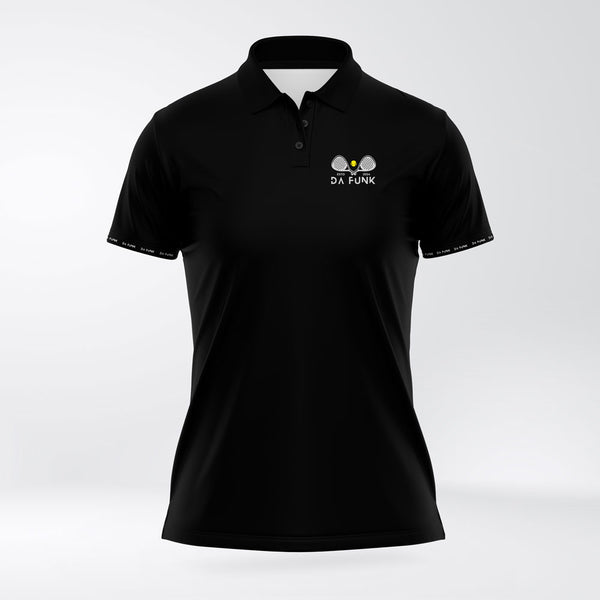 Ladies Black Padel Elite Polo