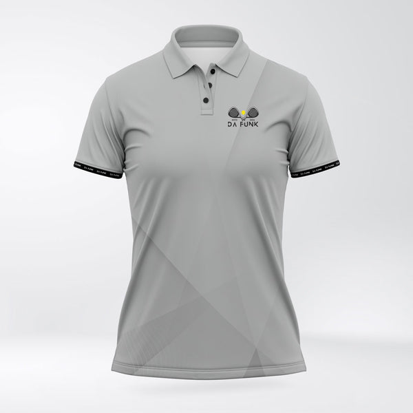 Ladies Light Grey Padel Performance Polo