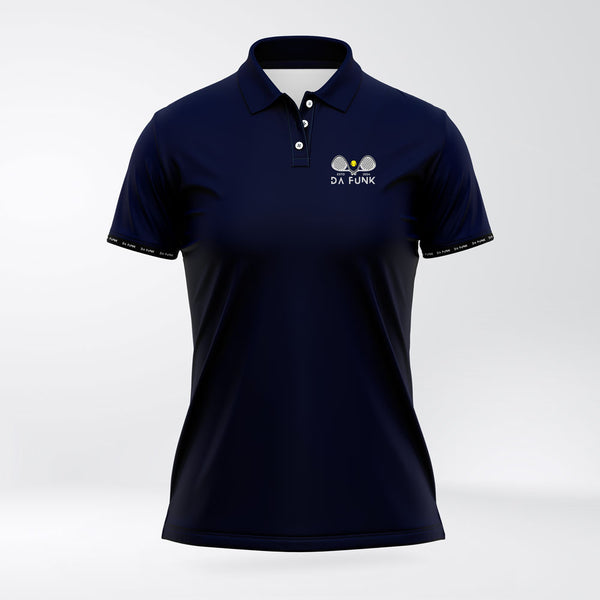 Ladies Navy Padel Performance Polo