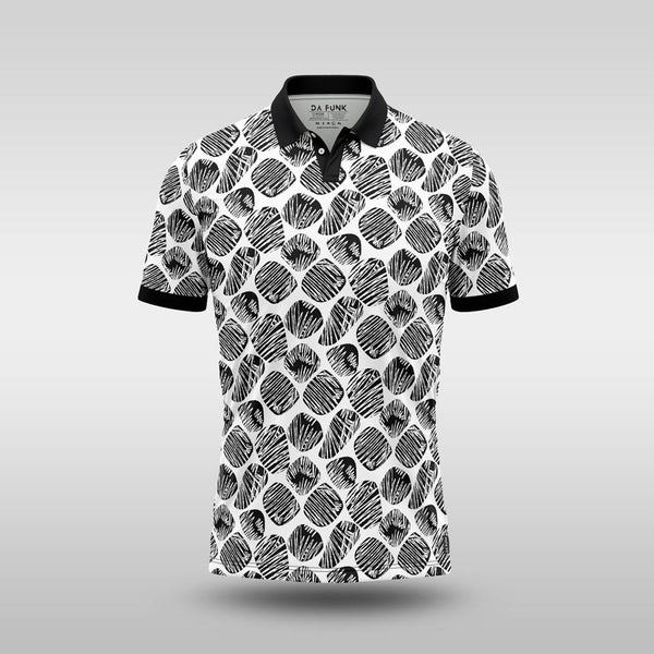 Monochrome Mens Golf Shirt - Mono Stones