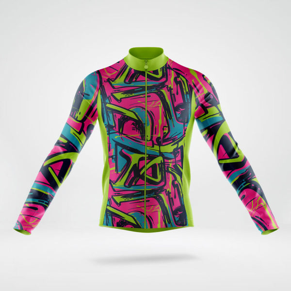 Neon Graffito Long Sleeve Cycling Jersey