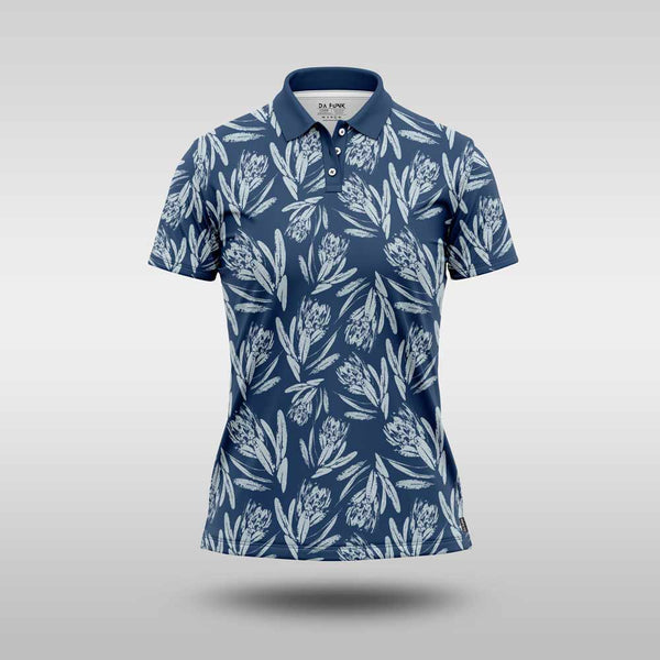 Ladies Premium Golf Shirt - Ocean Blue Protea