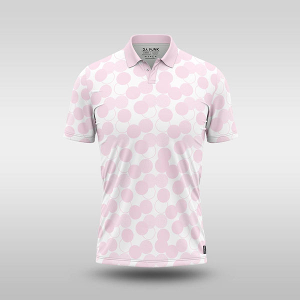 Premium Mens Golf Shirt - Pink Abstract