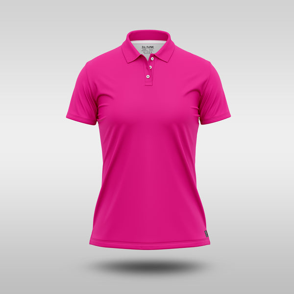 Ladies Plain Golf Shirt - Pink