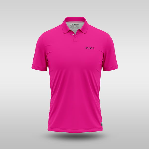 Plain Mens Golf Shirt - Pink