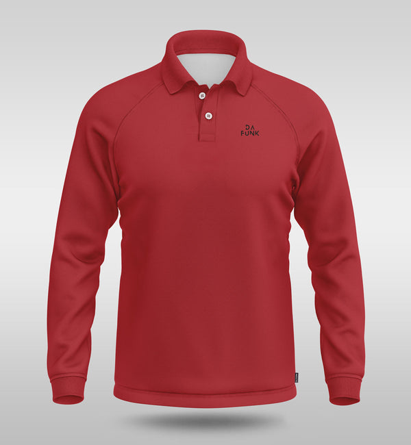 Red Men's Long Sleeve Padel Top