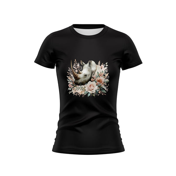 Cotton DTF T Shirt - Boho Black Rhino