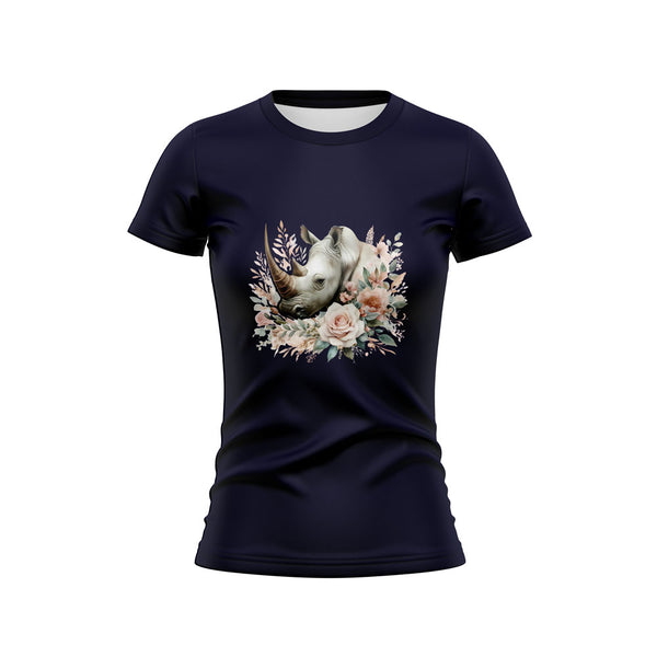 Cotton DTF T Shirt - Boho Navy Rhino