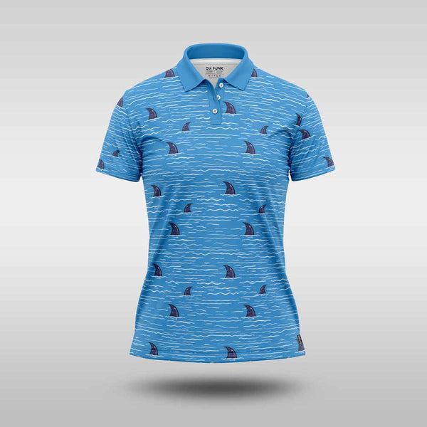 Ladies Premium Golf Shirt - Shark Fan
