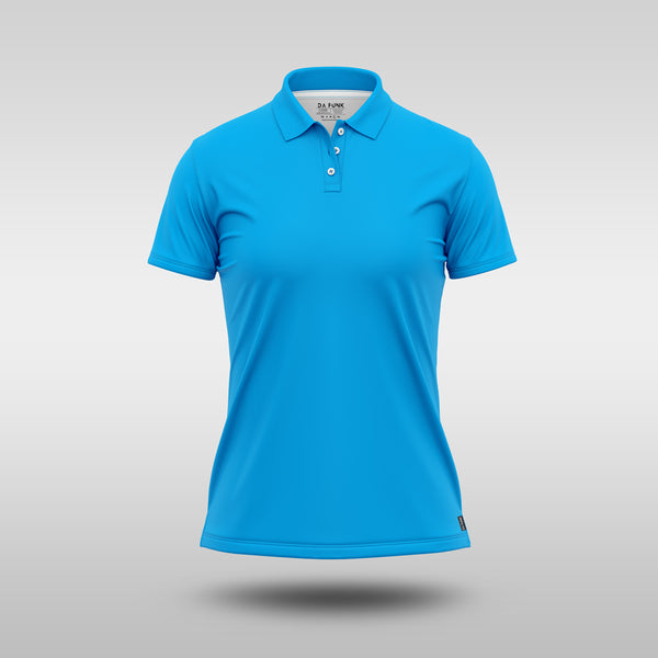 Ladies Plain Golf Shirt - Sky