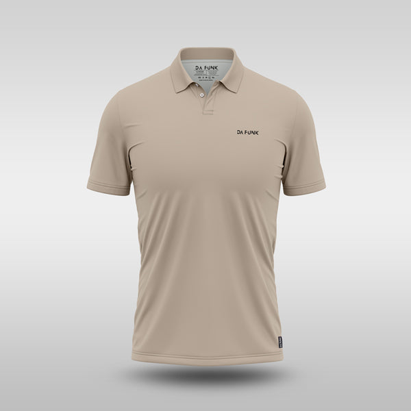 Plain Mens Golf Shirt - Stone