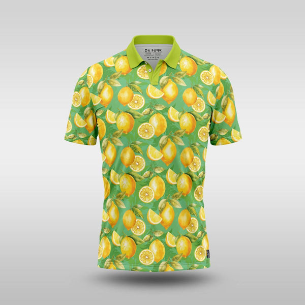 Premium Mens Golf Shirt - Summer Lemon