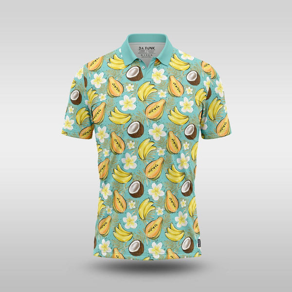 Funky Mens Golf Shirt - Tropical Sparkle