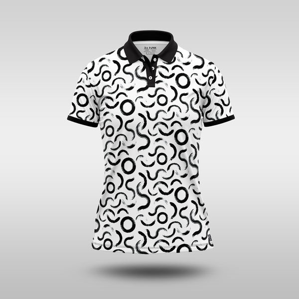 Ladies Modern Monochrome Golf Shirt - Wet Paint