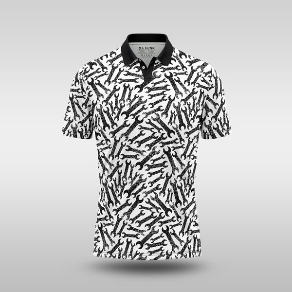 Funky Mens Golf Shirt - Wrench