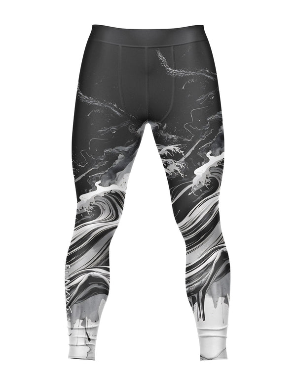 Men's Fishing Leggings - Black Ocean