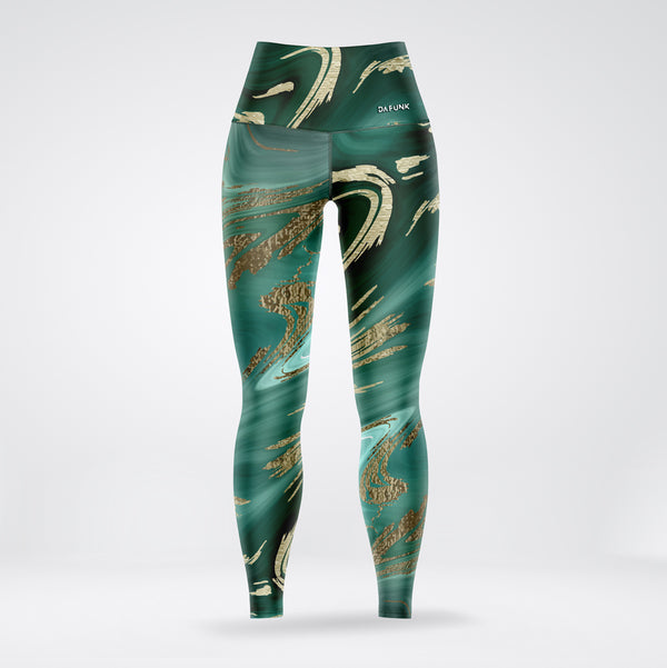 Rugby Supporter Leggings Green Marble