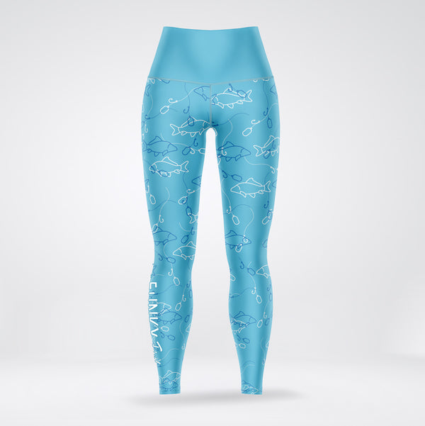 Ladies Fishing Leggings - Blue Fish