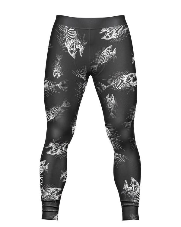 Men's Fishing Leggings - Fish Skeleton